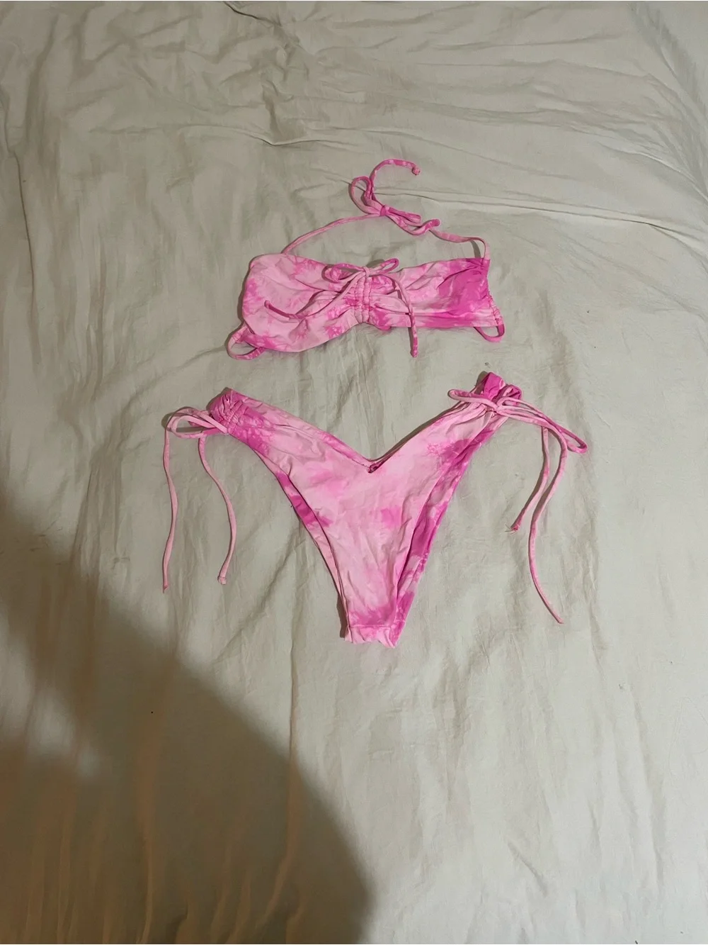 Frankie’s Bikinis x Sofia Richie Pink Tie-Dye Halter Bikini Set - Women Swim